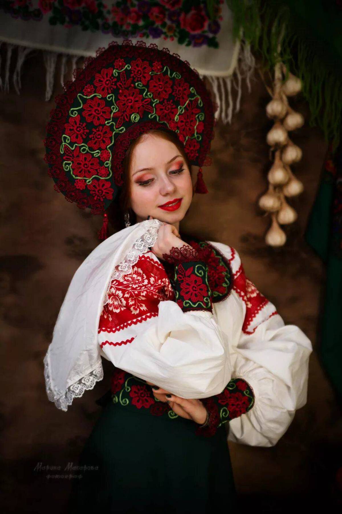 Women in Slavic costumes underwear in Varangal