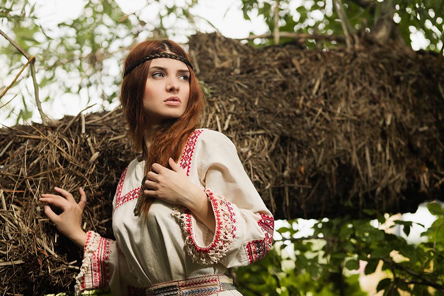 Women in Slavic costumes in Varangal