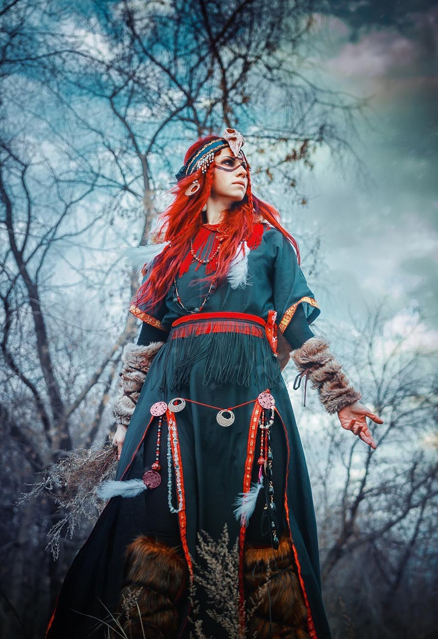 Girls in Slavic costumes underwear in Varangal