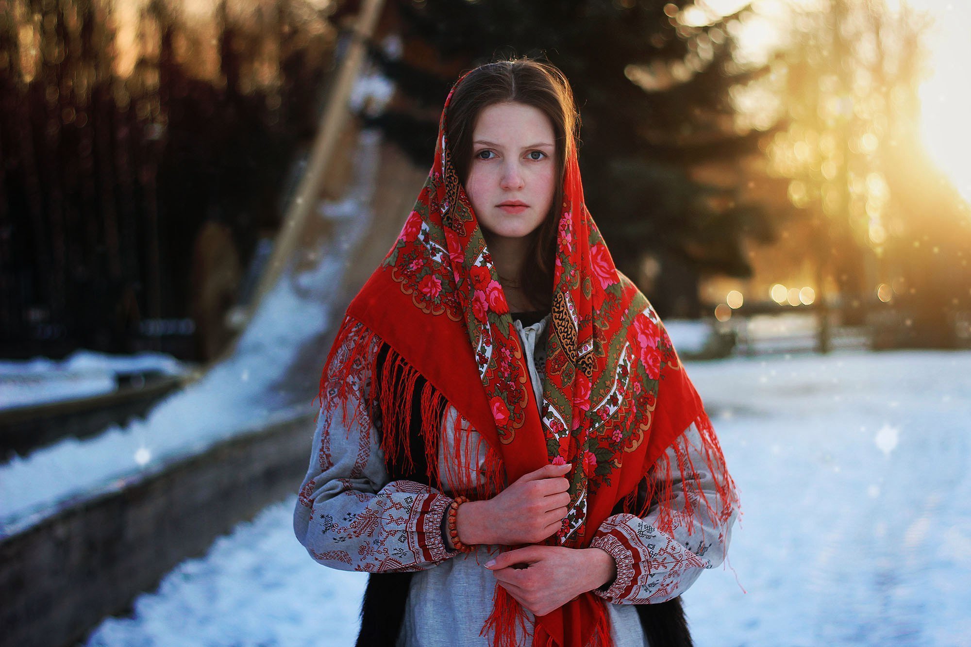 Girls in Slavic costumes in Varangal