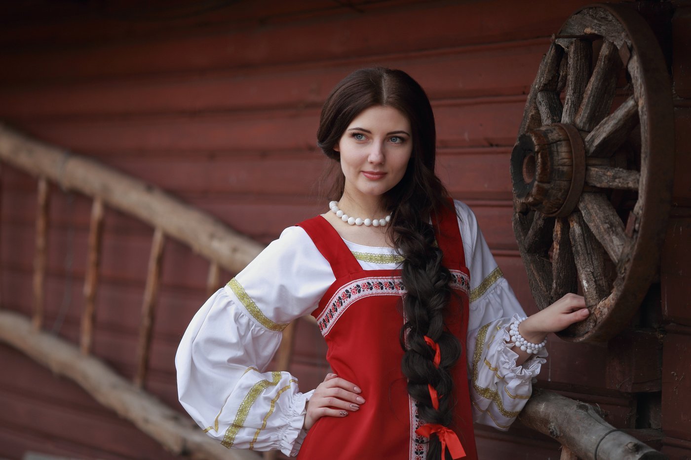 Girls in Slavic costumes in Varangal